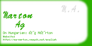 marton ag business card